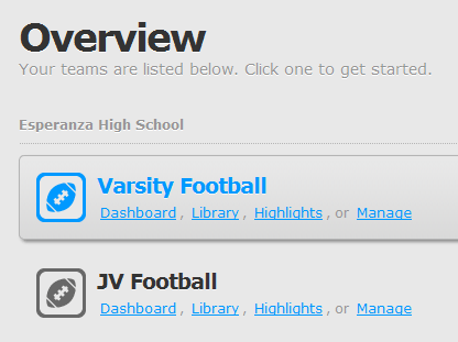 New Teams Overview Page for Coaches