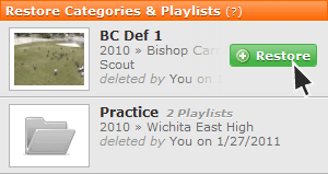 Restoring a deleted playlist