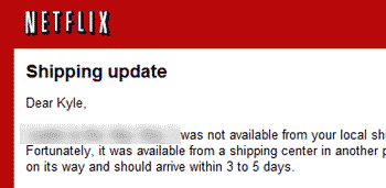 Netflix Email to Kyle