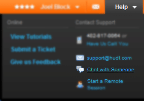 Live Chat from the Help Menu