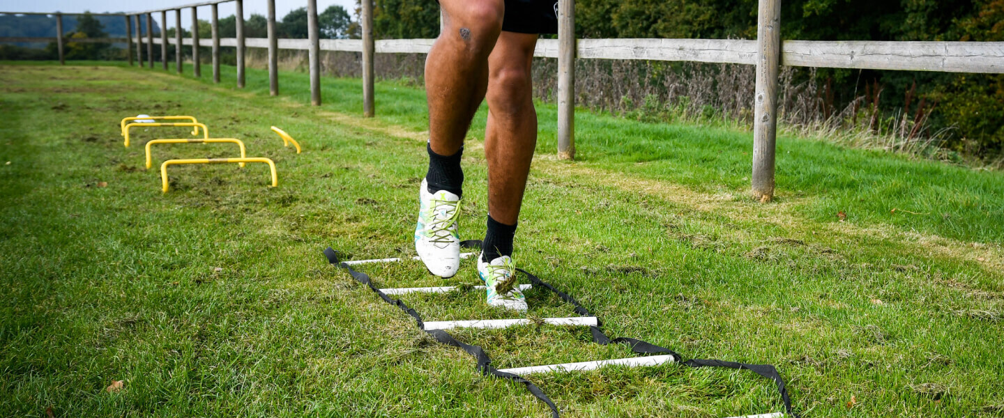 Athlete doing ladder drills